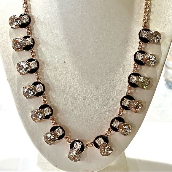 Kate Spade Rhinestone Crystal Geometric Design Statement Necklace - Picture 1 of 8